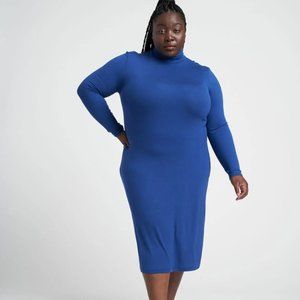 Universal Standard Foundation Turtleneck Dress in Sodalite Blue Size S (14-16)